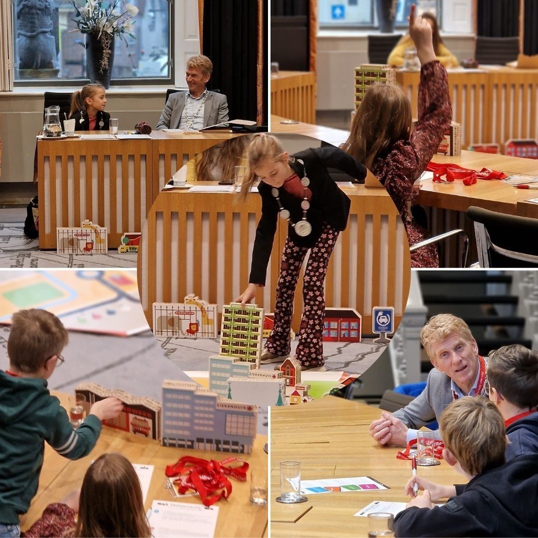 Collage foto's speciale kennismakingsmiddag sollicitanten kinderburgemeester